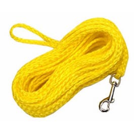 Dog Check Cord, Yellow Nylon, 1/4-In. x 25-Ft.