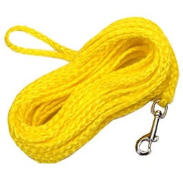 Dog Check Cord, Yellow Nylon, 1/4-In. x 50-Ft.