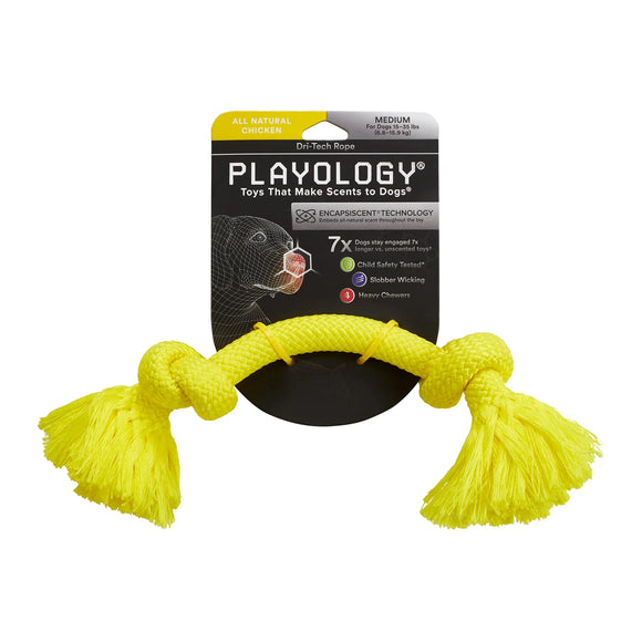 Playology Dri-Tech Rope Dog Toy (Chicken Scent, Medium)