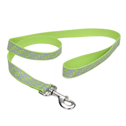 Coastal Pet Products Lazer Brite Reflective Open-Design Dog Leash  Lime Geometric, 1 Inch x 6-ft (1 x 6', Lime Geometric)