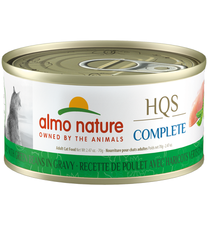 Almo Nature HQS Complete Chicken Recipe with Green Beans in gravy Wet Cat Food