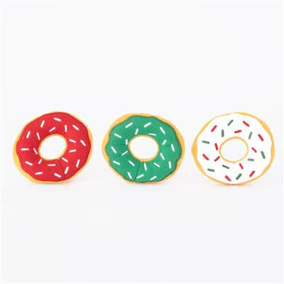 Zippy Paws Holiday Miniz Donutz 3pk