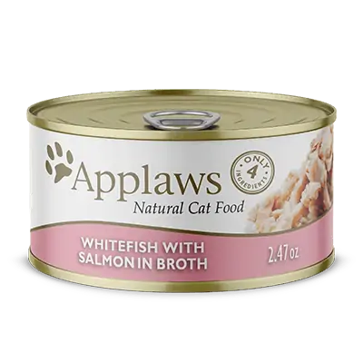 Applaws Natural Wet Cat Food Whitefish with Salmon in Broth (2.47-oz single)