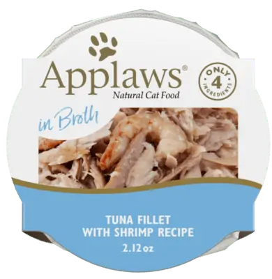 Applaws Natural Wet Cat Food Tuna Fillet with Shrimp in Broth Pot (2.12-oz single)