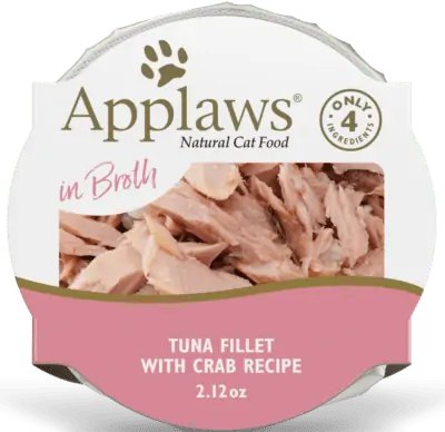 Applaws Natural Wet Tuna Fillet with Crab in Broth Pot (2.12-oz single)