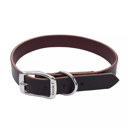 Coastal Pet Products Circle T Latigo Leather Town Dog Collar 1 x 22