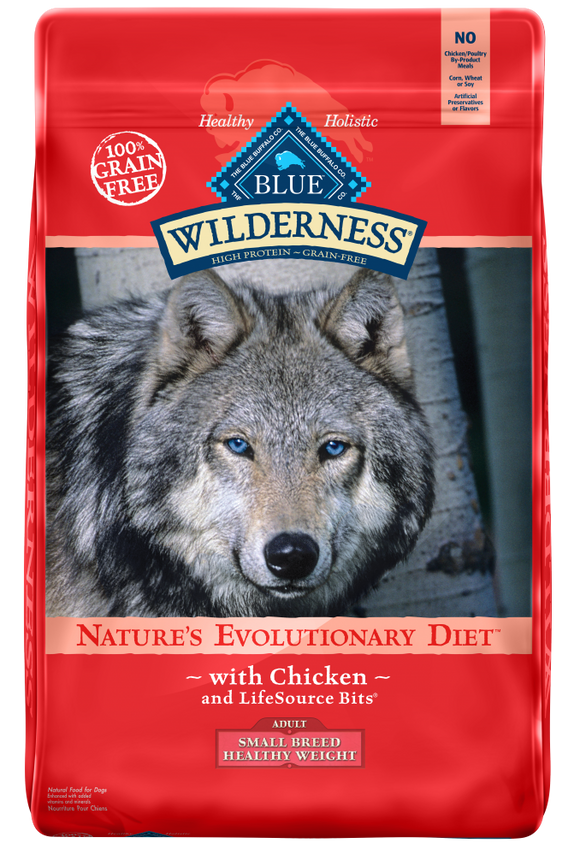 Blue Buffalo Wilderness Grain Free Healthy Weight Chicken Recipe Adult Small Breed Dry Dog Food