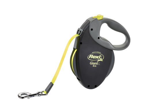 Flexi Giant Large 26 ft Tape Leash Black Neon Yellow Sunnyside NY Wespaw Pets