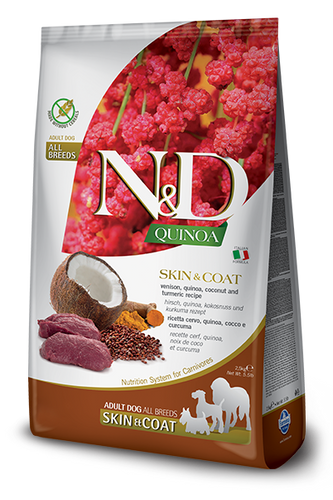 Farmina N&D Quinoa Skin & Coat Venison Adult Dog Food (5.5 Lb.)