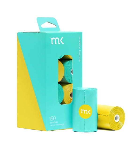 Mordern Kanine 160 Scented Bags (Turquoise/Yellow)