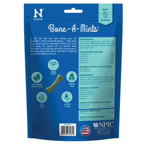 N-Bone® Bone-A-Mints® Large Natural Dental Bones (4 Count 8.92 oz.)