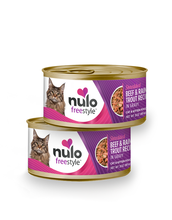 Nulo FreeStyle Shredded Beef & Rainbow Trout Recipe in Gravy Cat & Kitten Food (3-oz, single)
