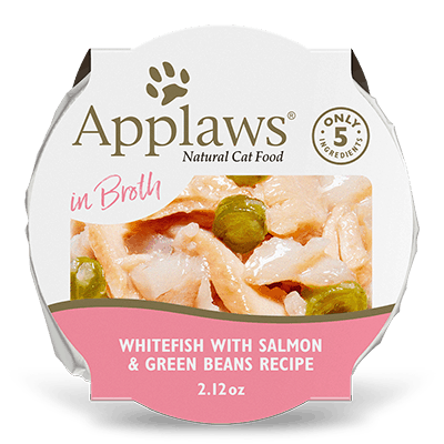 Applaws Natural Wet Cat Food Whitefish with Salmon & Green Beans in Broth Pot (2.12-oz single)