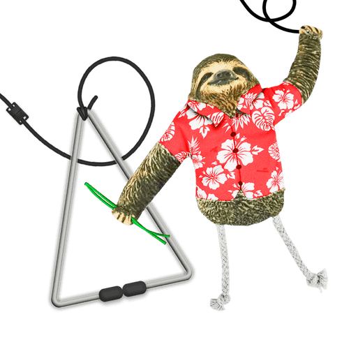 Meowijuana Jump 'n' Jamb - Get Wild Sloth - Refillable Catnip Swinging Cat Toy (Hanging Toy)