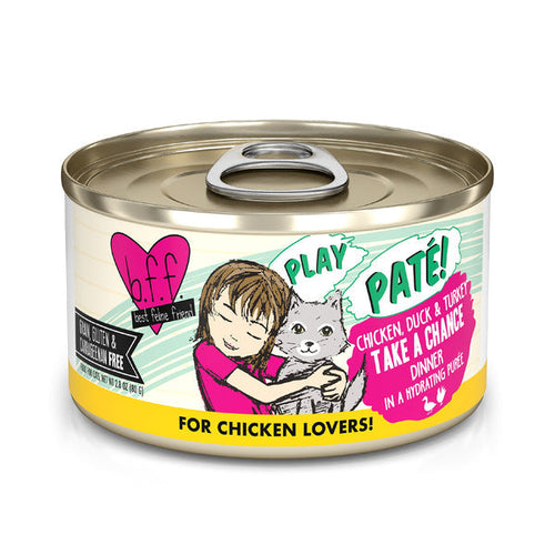 Weruva BFF PLAY Paté Chicken, Duck & Turkey Take a Chance Dinner in a Hydrating Purée Cat Food (2.8 Oz - 12pk)