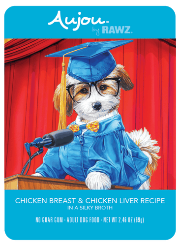 RAWZ Aujou Chicken Breast & Chicken Liver Recipe Wet Dog Food (2.46 oz. Pouches)