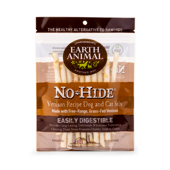 Earth Animal Venison No-Hide Dog and Cat Stix (10 Pack)