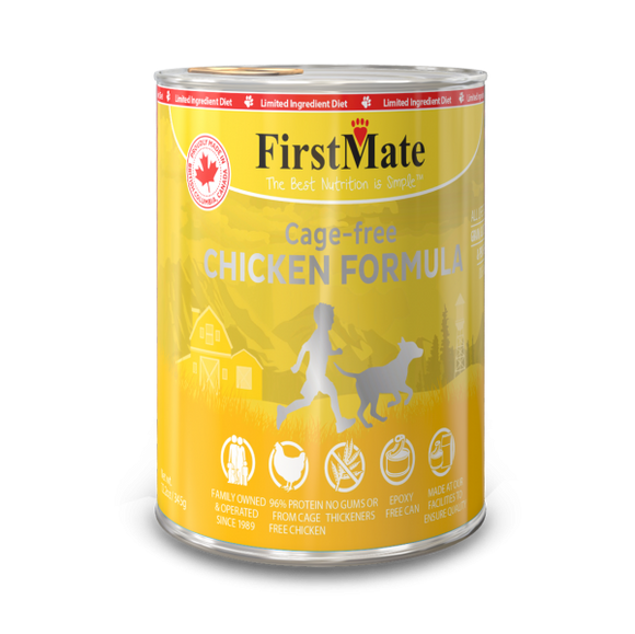 FirstMate Pet Foods Limited Ingredient – Cage Free Chicken Formula for Dogs (12.2 oz Pack of 12)