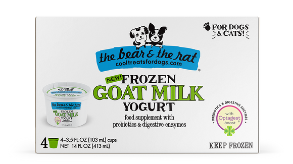 The Bear & The Rat Frozen Goat Milk Yogurt for Dogs & Cats (4 Pack)