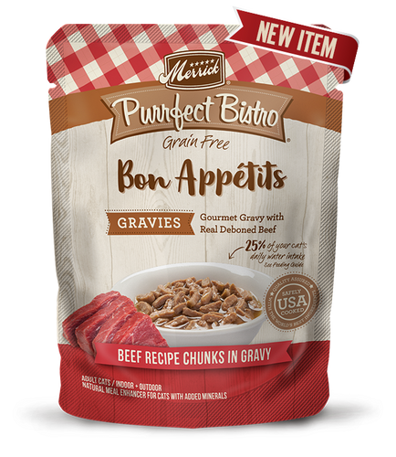 Merrick Purrfect Bistro Bon Appétits Beef Recipe Chunks in Gravy Cat Food