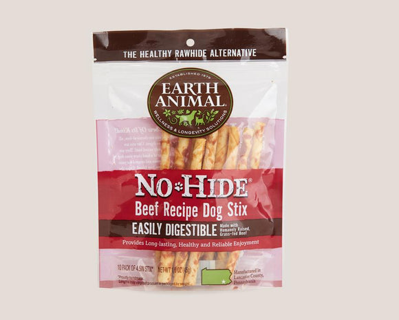 Earth Animal Beef No-Hide® Dog STIX (Count of 10 Pack)
