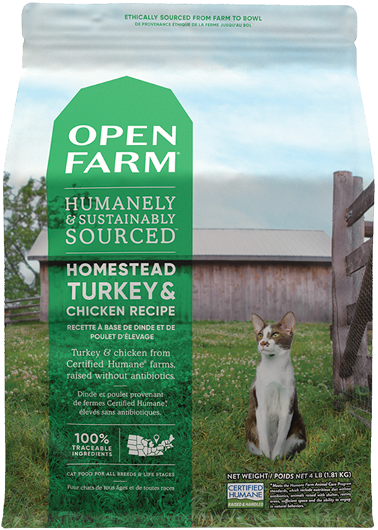 Open Farm Homestead Turkey & Chicken Dry Cat Food (4-lbs)