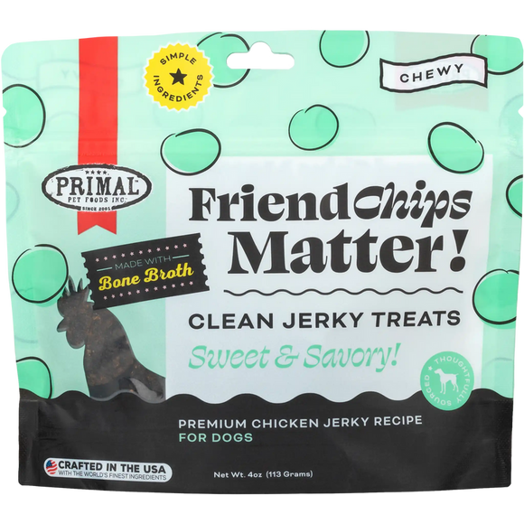 Primal Pet Foods Friend Chips Matter Chicken Jerky Dog Treats (4 Oz)