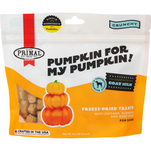 Primal Pet Foods Pumpkin For My Pumpkin Chicken, Pumpkin & Goat Milk Dog Treats (2 oz)