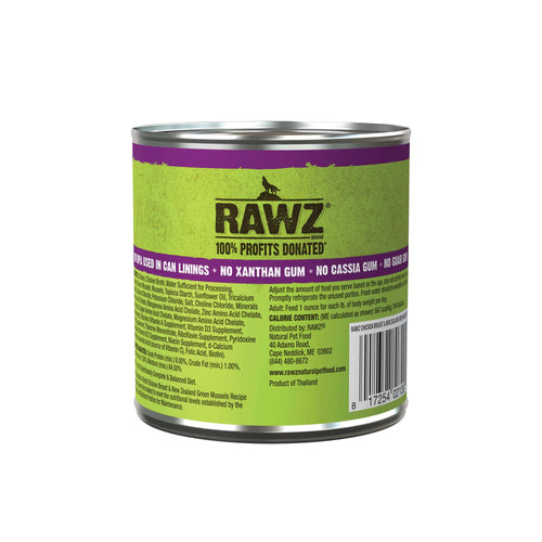 Rawz Shredded Chicken Breast & New Zealand Green Mussels Dog Wet Food