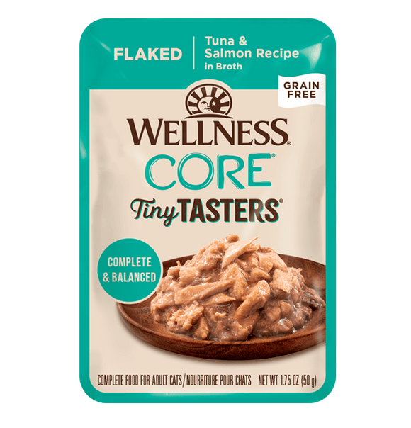 Wellness CORE® Tiny Tasters® Flaked | Tuna & Salmon Cat Wet Food (1.75 oz Pouches)
