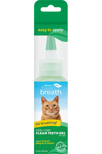 TropiClean Fresh Breath No Brushing Clean Teeth Dental & Oral Care Gel for Cats (2 oz)