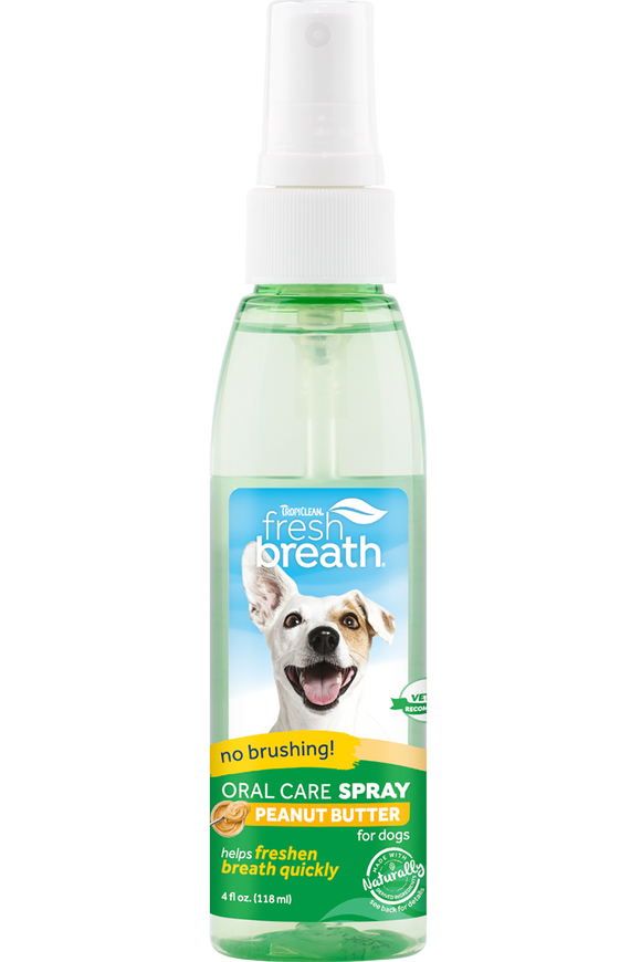 TropiClean Fresh Breath Peanut Butter Oral Care Spray for Pets (4 oz)