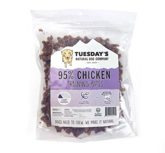 Tuesdays Natural Dog Company 95% Chicken Training Bites Dog Treats (6 oz)