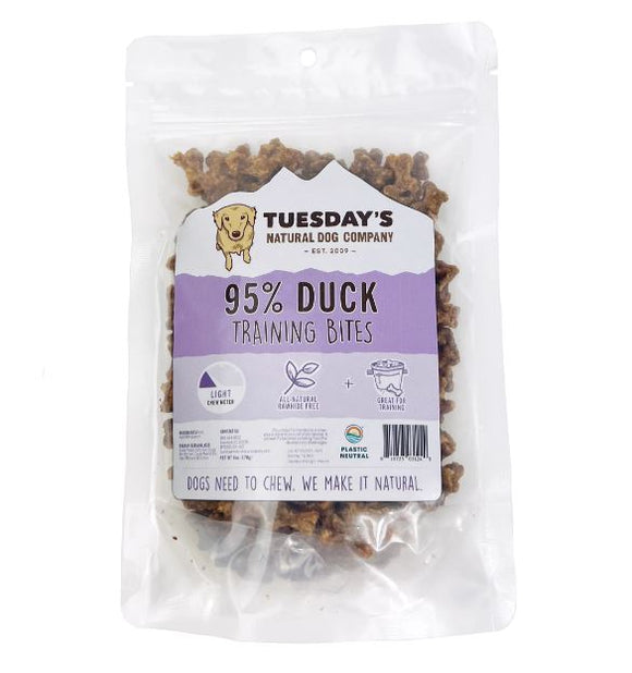 Tuesdays Natural Dog Company 95% Duck Training Bites Dog Treats (6 oz)