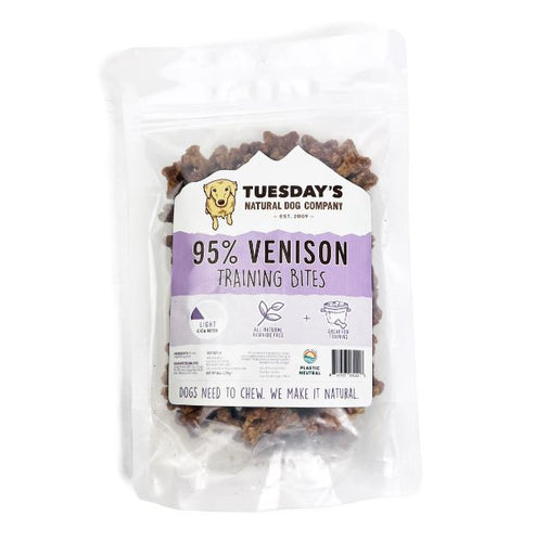 Tuesdays Natural Dog Company 95% Venison Training Bites Dog Treats