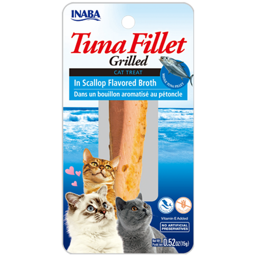 Inaba Grilled Tuna Fillet In Scallop Flavored Broth for Cats (0.52 Oz)