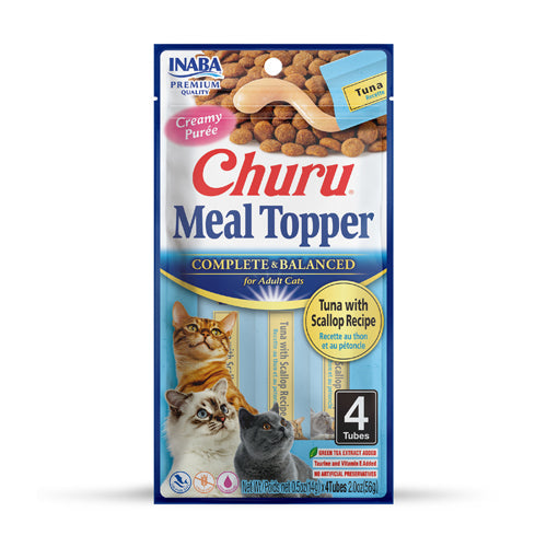 Inaba Churu Meal Topper Tuna with Scallop Recipe Cat Food Topper