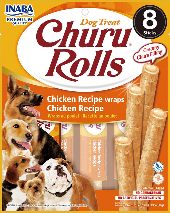 Inaba Churu Rolls Chicken Dog Treats (8 Packs)