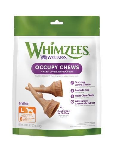 Whimzees Antler Natural Long Lasting Occupy Dog Chews Value Bag (Large - 12.7 oz)