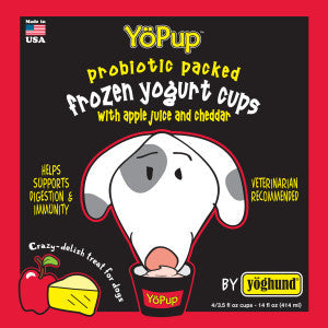 Yoghund YoPup Frozen Yogurt Cups Apple Juice/ Cheddar (14-oz)
