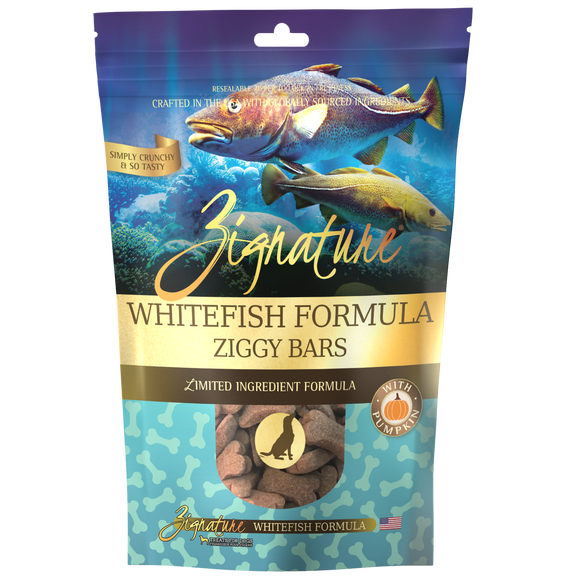 Zignature Ziggy Bars Whitefish Formula Dog Treats (12-oz)