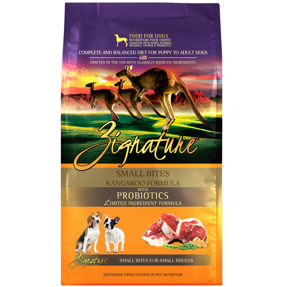 Zignature Small Bites Kangaroo Formula Dry Dog Food (4 lb)