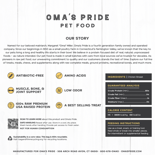 Oma's Pride Chicken Breast Chunks Treats (4 Oz)