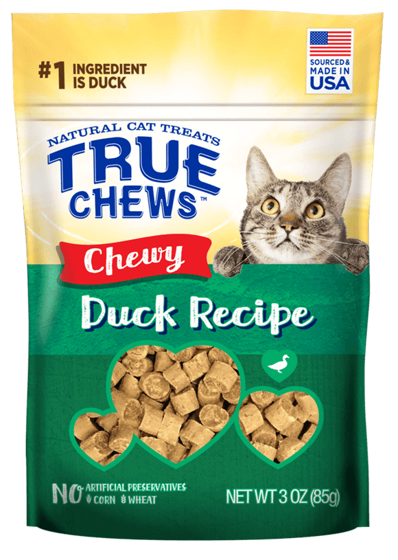 TRUE CHEWS® CHEWY DUCK RECIPE CAT TREATS (3 oz)