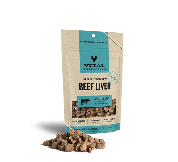 Vital Essentials Freeze Dried Raw Beef Liver Dog Treats (2.1 Oz)