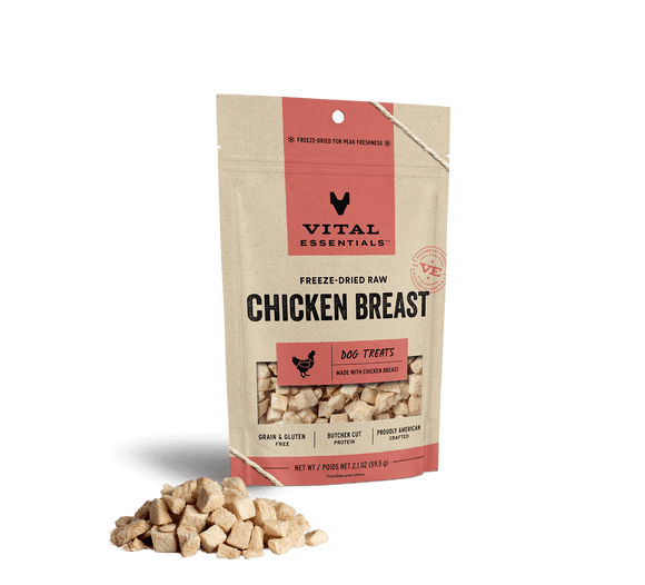 Vital Essentials Freeze Dried Raw Chicken Breast Dog Treats (2.1 Oz)