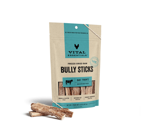 Vital Essentials Freeze Dried Raw Bully Sticks Dog Treats (5 Piece)