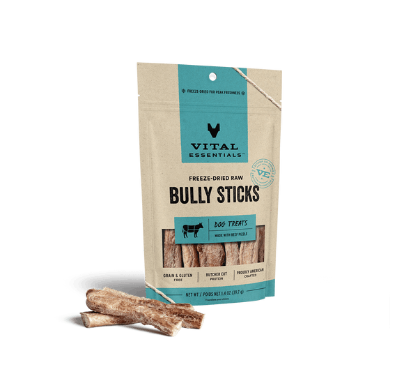 Vital Essentials Freeze Dried Raw Bully Sticks Dog Treats (5 Piece)