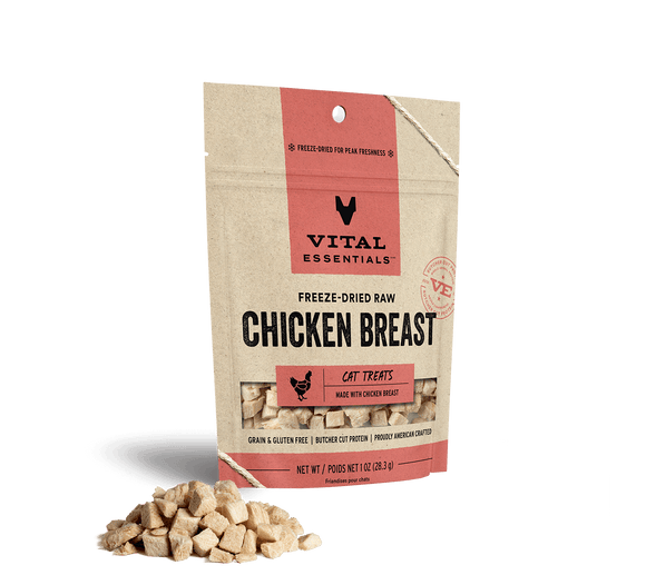 Vital Essentials Chicken Breast Freeze-Dried Raw Cat Treats (1 OZ)