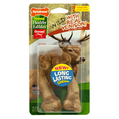 Nylabone Healthy Edibles WILD Natural Long Lasting Venison Dog Chew Treats (Giant: 1 Count)